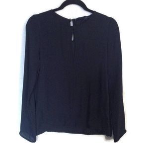 🌟3 FOR $15  // Zara Silk Black Blouse Keyhole Closure and Keyhole Front XSmall